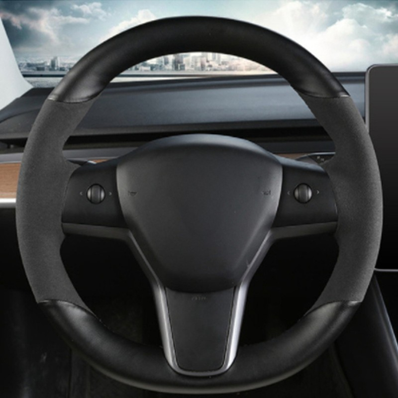 Hand-stitched Anti-Slip Carbon - Car Steering Wheel Cover Anti Slip Breathable 评论和价格
