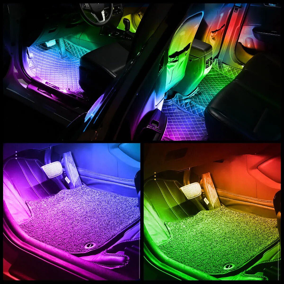 4 IN 1 6 IN 1 Symphony Car LED - Led Ambient Interior Car Lights App Control 评论和价格