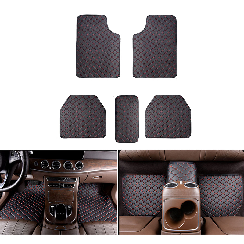 5PCS Universal Fit Car Floor M - Car Floor Mats Universal Waterproof Leather 评论和价格