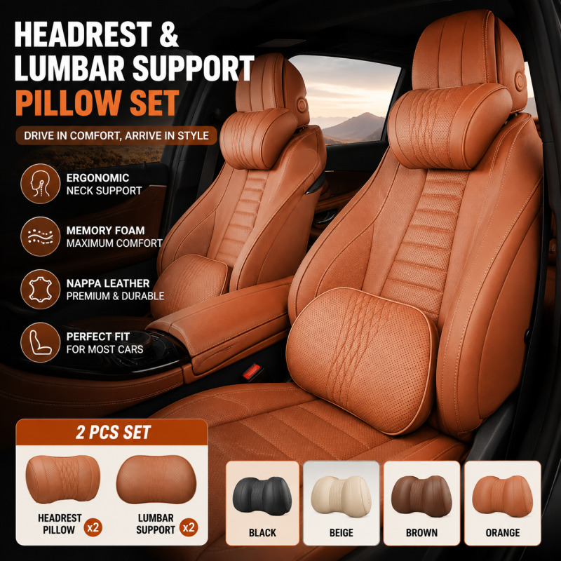 Car Headrest Neck Pillow Memor - Memory Foam Car Neck Pillow Lumbar Support 评论和价格