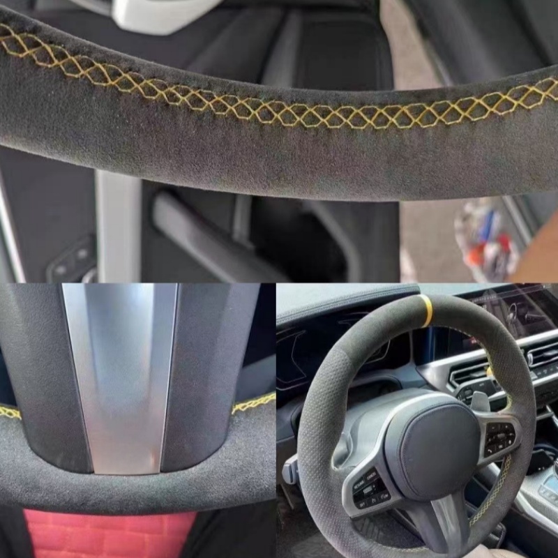 Customiz Anti-Slip Leather Sue - Car Steering Wheel Cover Anti Slip Breathable 评论和价格