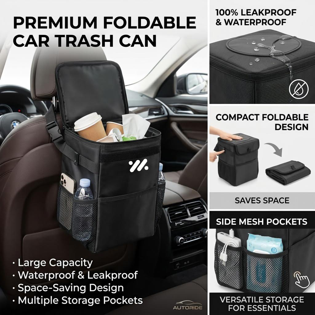 Waterproof car trash can stora - Waterproof Car Trash Can With Lid 评论和价格