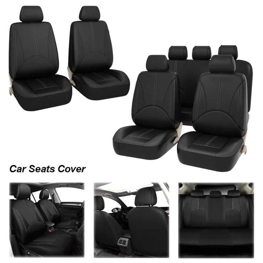 Four Seasons PU Leather Car Se - Leather Car Seat Covers Full Set Universal 评论和价格