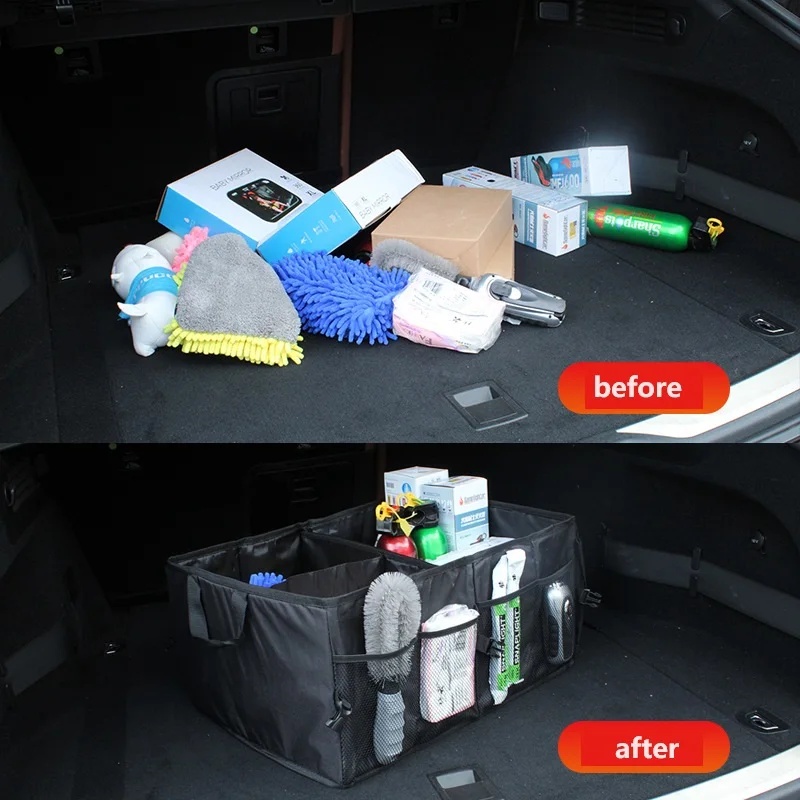 Foldable Large‑Capacity Car Tr - Car Trunk Organizer Foldable Storage Box 评论和价格