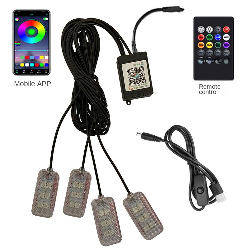 Neon Dual control LED Car Inte - Led Ambient Interior Car Lights App Control 评论和价格