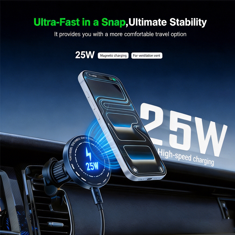 Strong 25W Magnetic Wireless C - Magnetic Phone Holder For Car Vent 评论和价格